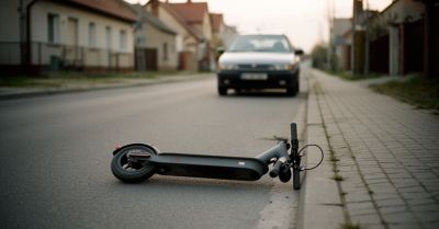 17-latek zderzył się z Nissanem na hulajnodze z pasażerem